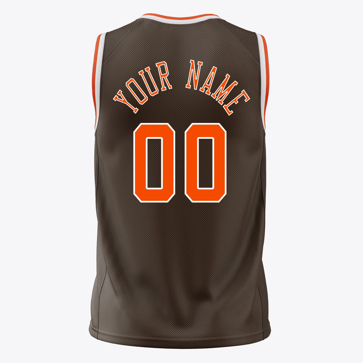 Custom Brown Orange Pinstripe Basketball Jersey