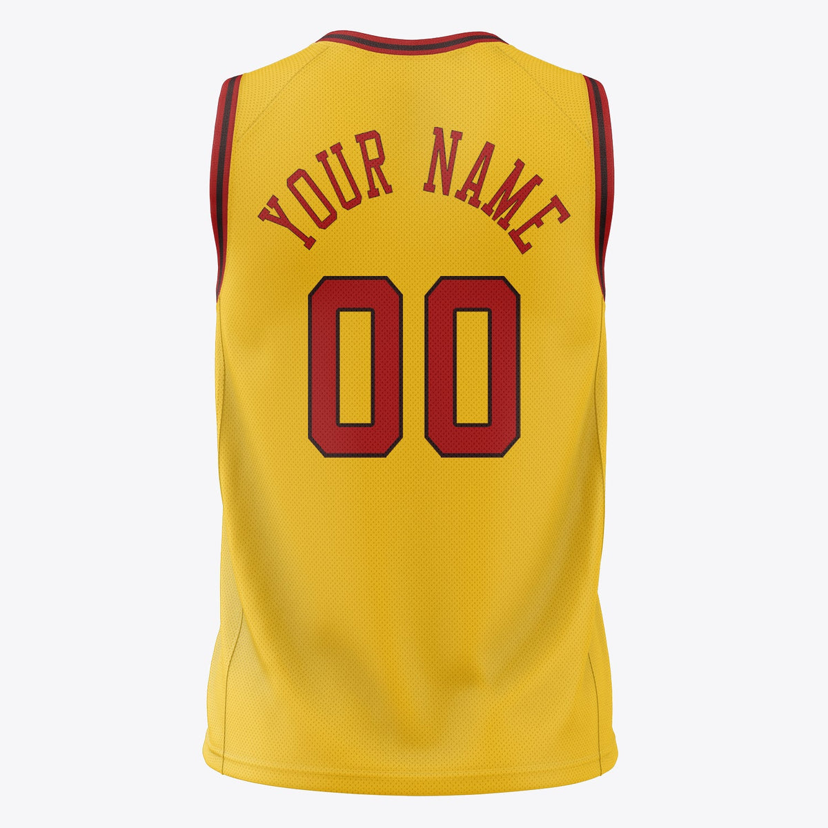 Custom Gold Red Solid Color Basketball Jersey