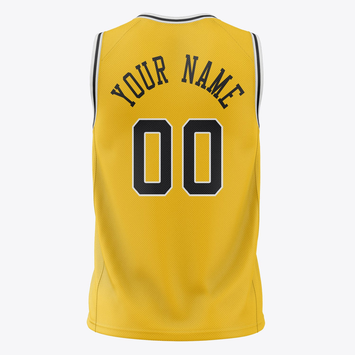 Custom Gold Black Solid Color Basketball Jersey