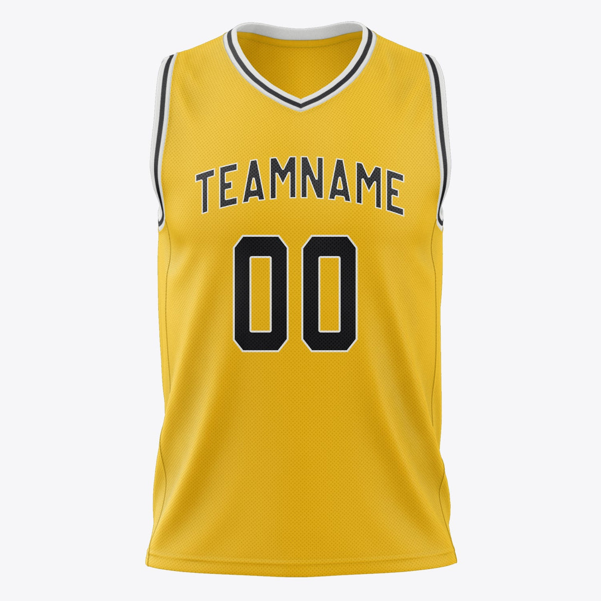 Custom Gold Black Solid Color Basketball Jersey