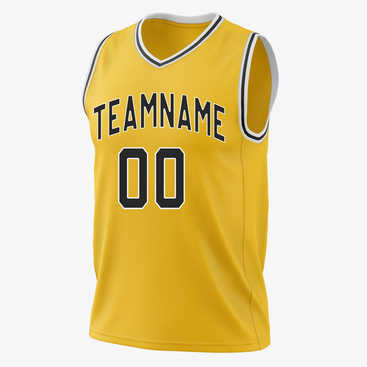 Custom Gold Black Solid Color Basketball Jersey