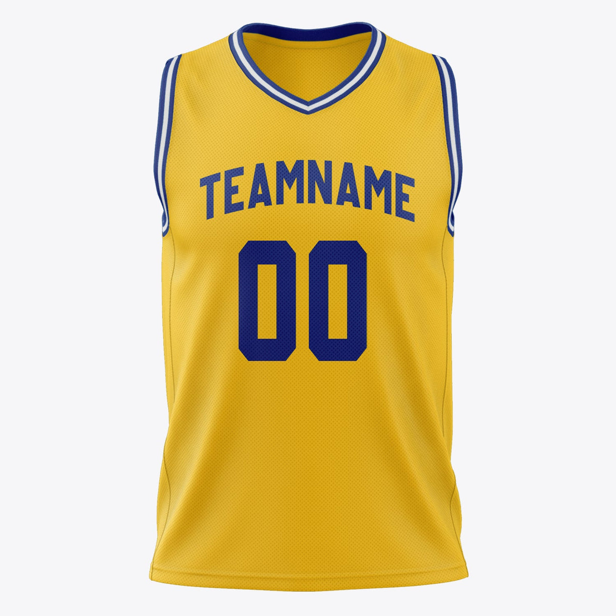 Custom Gold Royal Solid Color Basketball Jersey