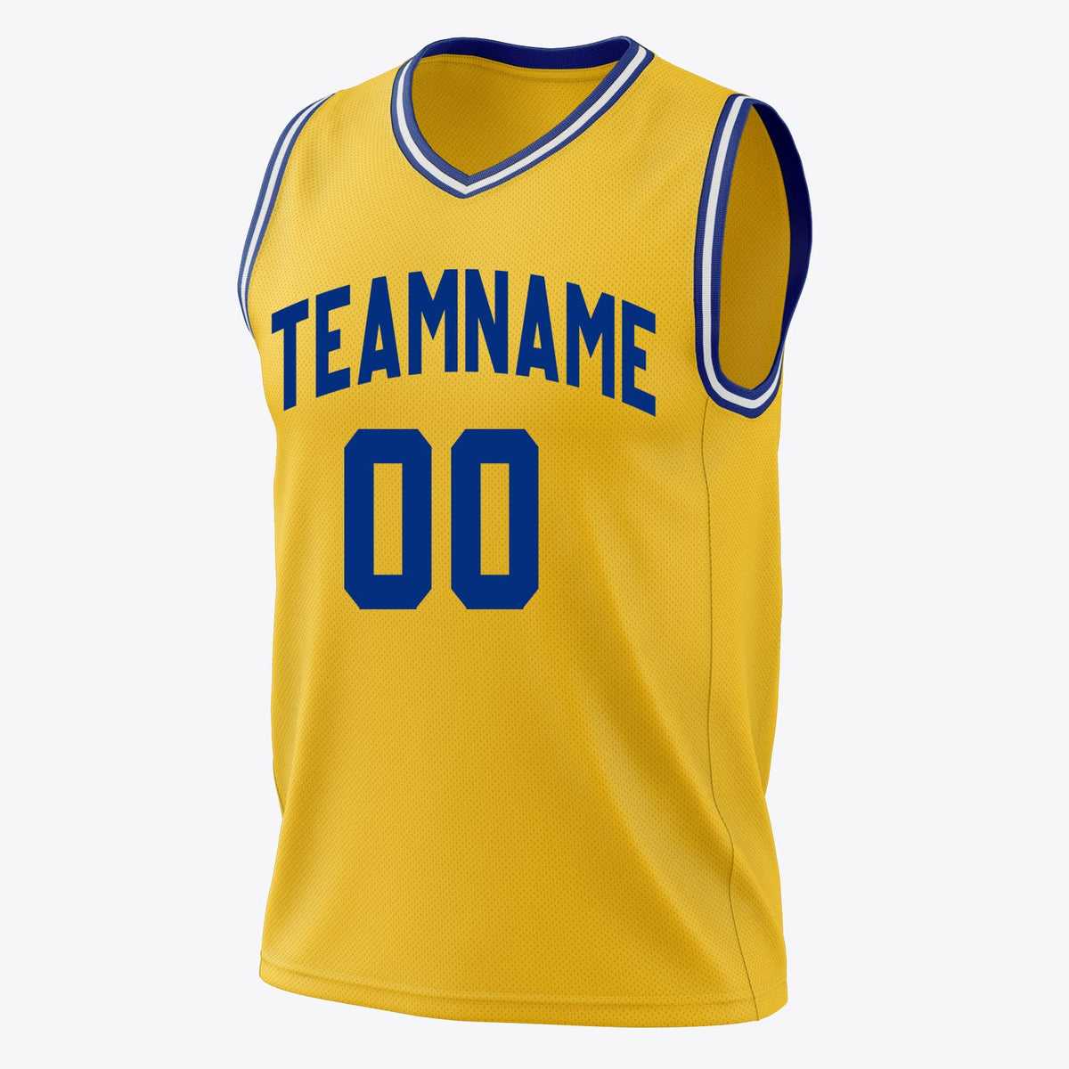 Custom Gold Royal Solid Color Basketball Jersey