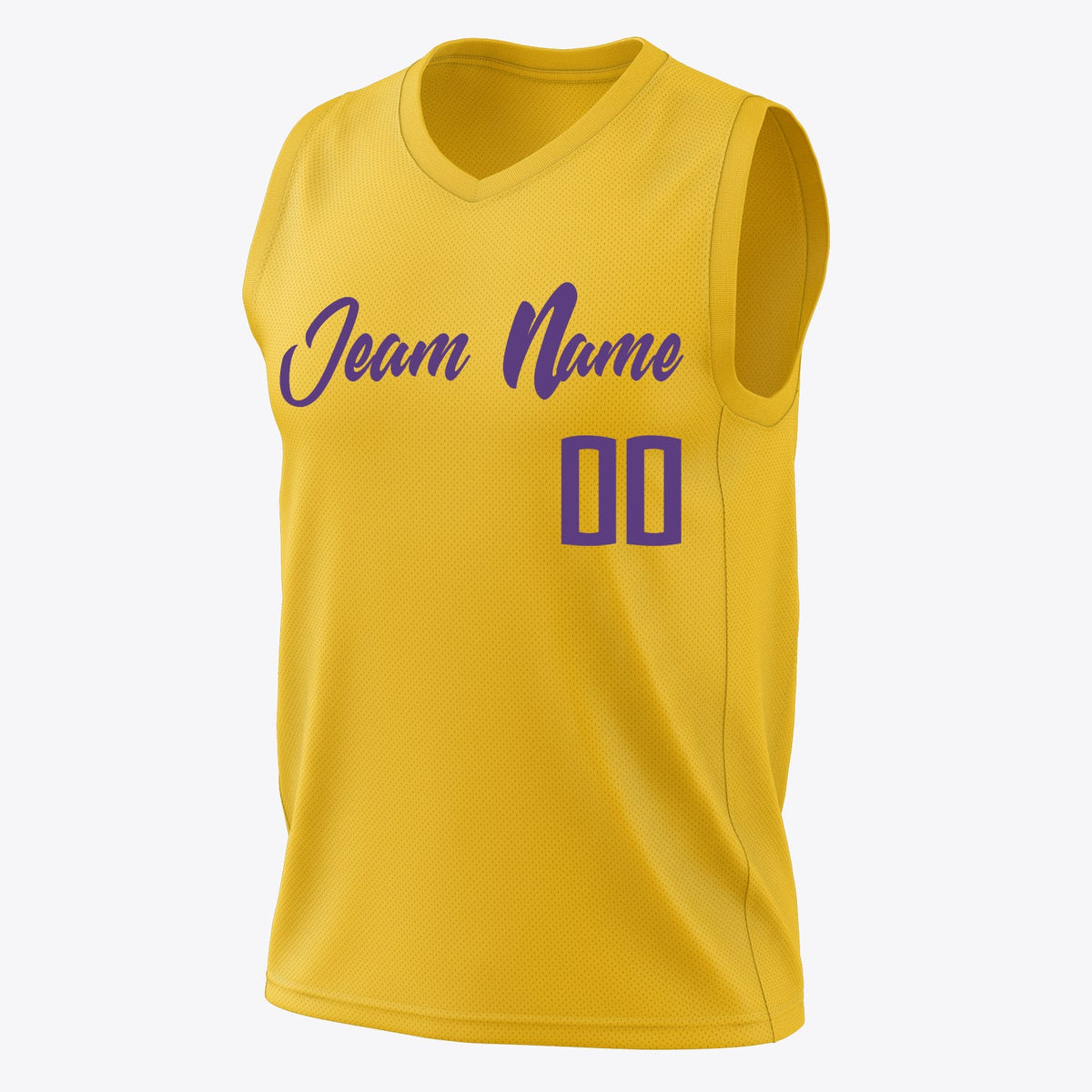 Custom Gold Purple Solid Color Basketball Jersey