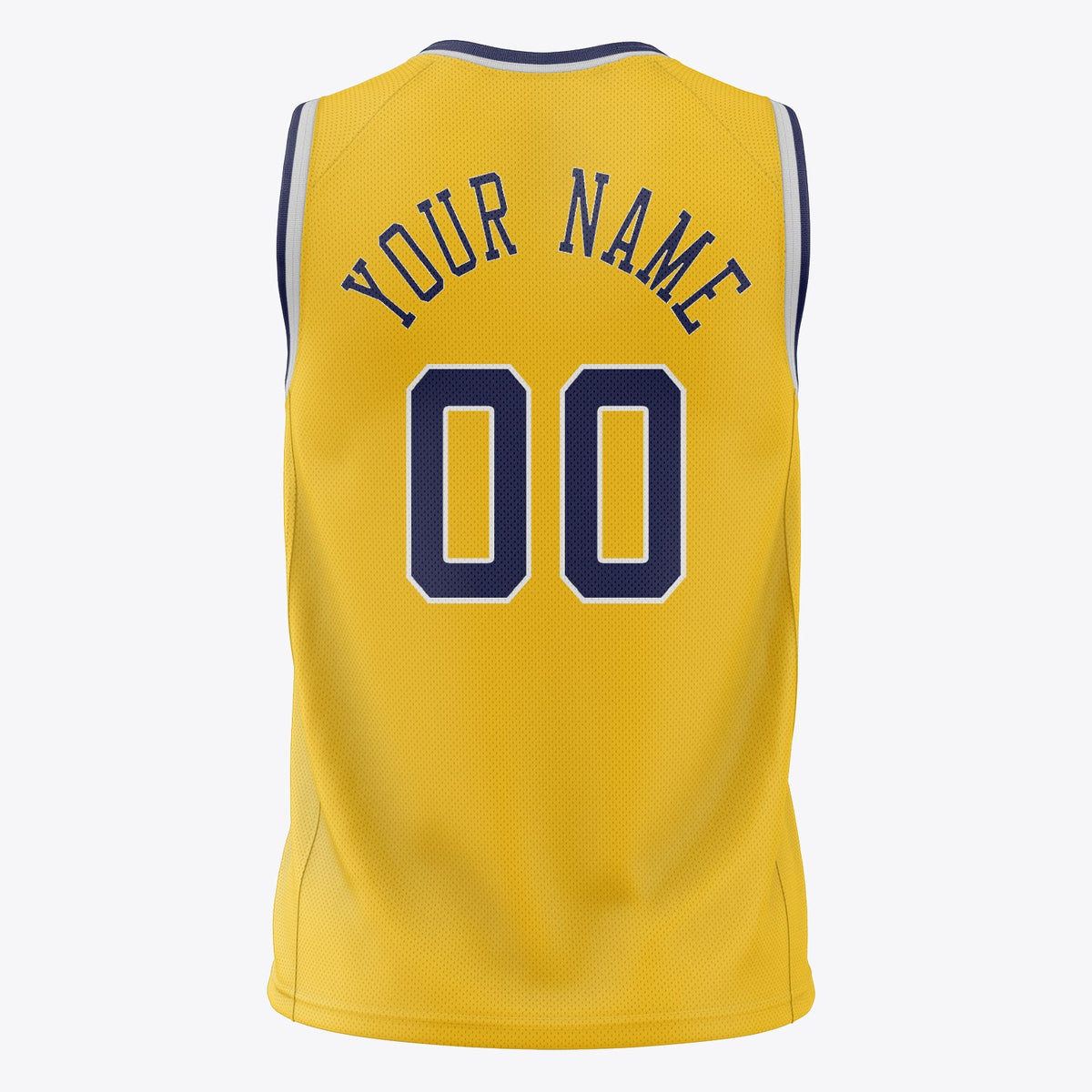 Custom Gold Navy Solid Color Basketball Jersey