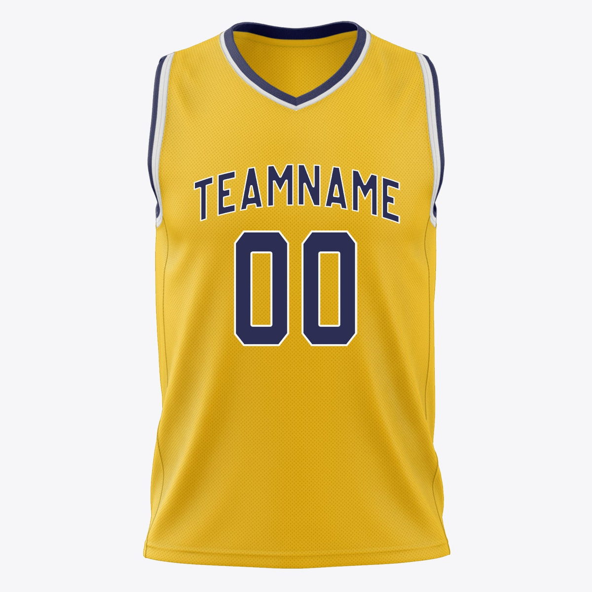 Custom Gold Navy Solid Color Basketball Jersey