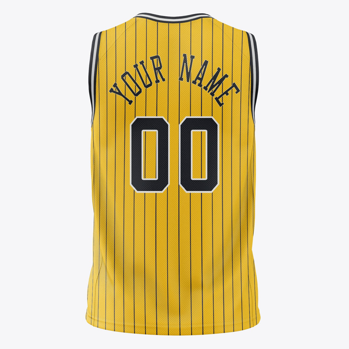 Custom Gold Black Pinstripe Basketball Jersey