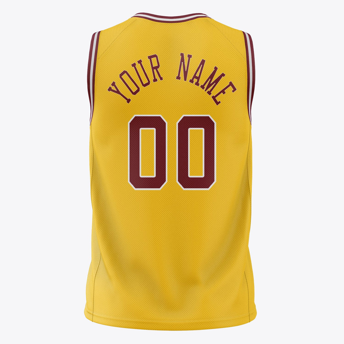 Custom Gold Red Solid Color Basketball Jersey