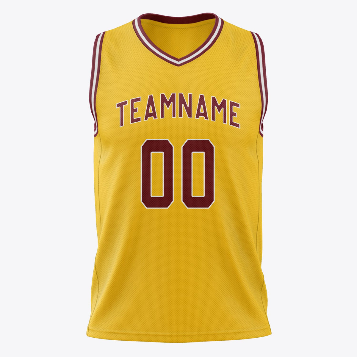 Custom Gold Red Solid Color Basketball Jersey