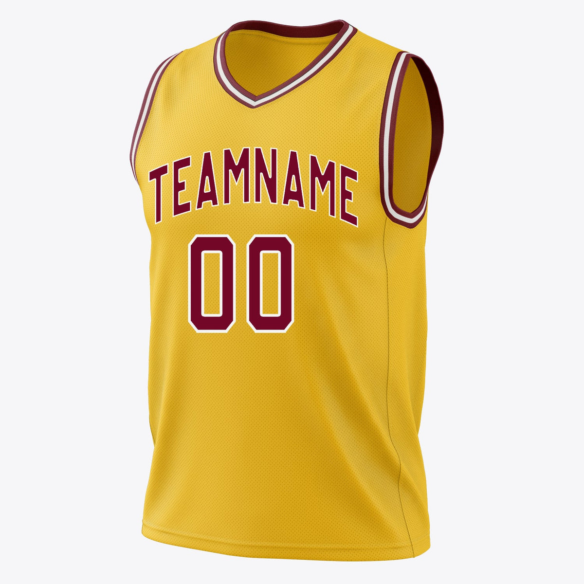 Custom Gold Red Solid Color Basketball Jersey