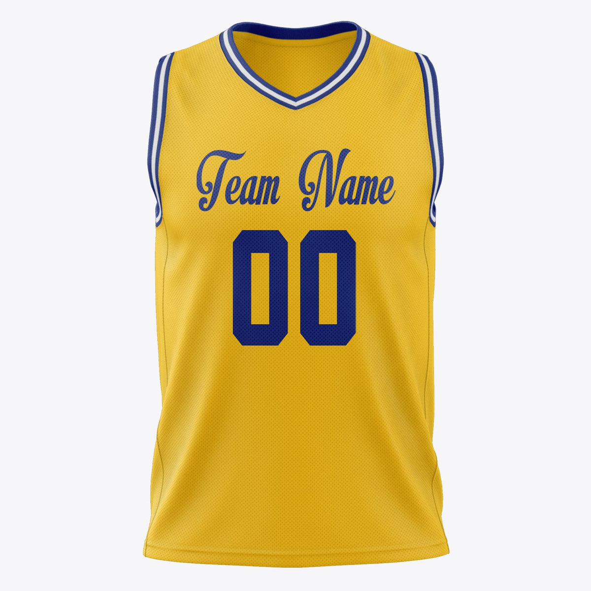 Custom Gold Royal Solid Color Basketball Jersey