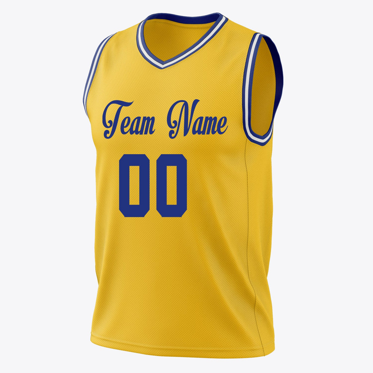 Custom Gold Royal Solid Color Basketball Jersey