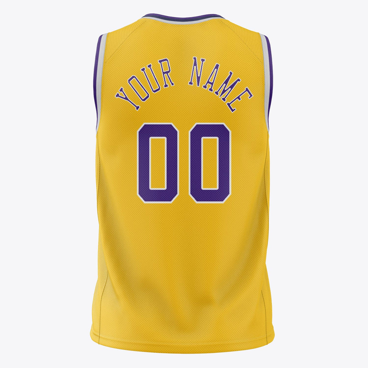 Custom Gold Purple Solid Color Basketball Jersey