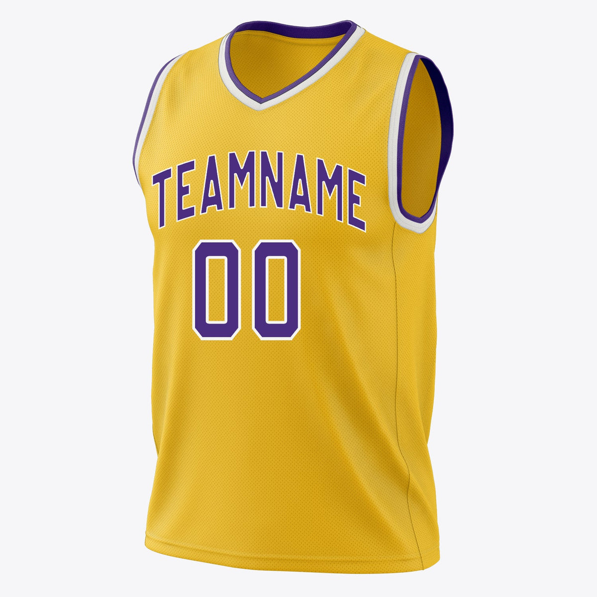 Custom Gold Purple Solid Color Basketball Jersey