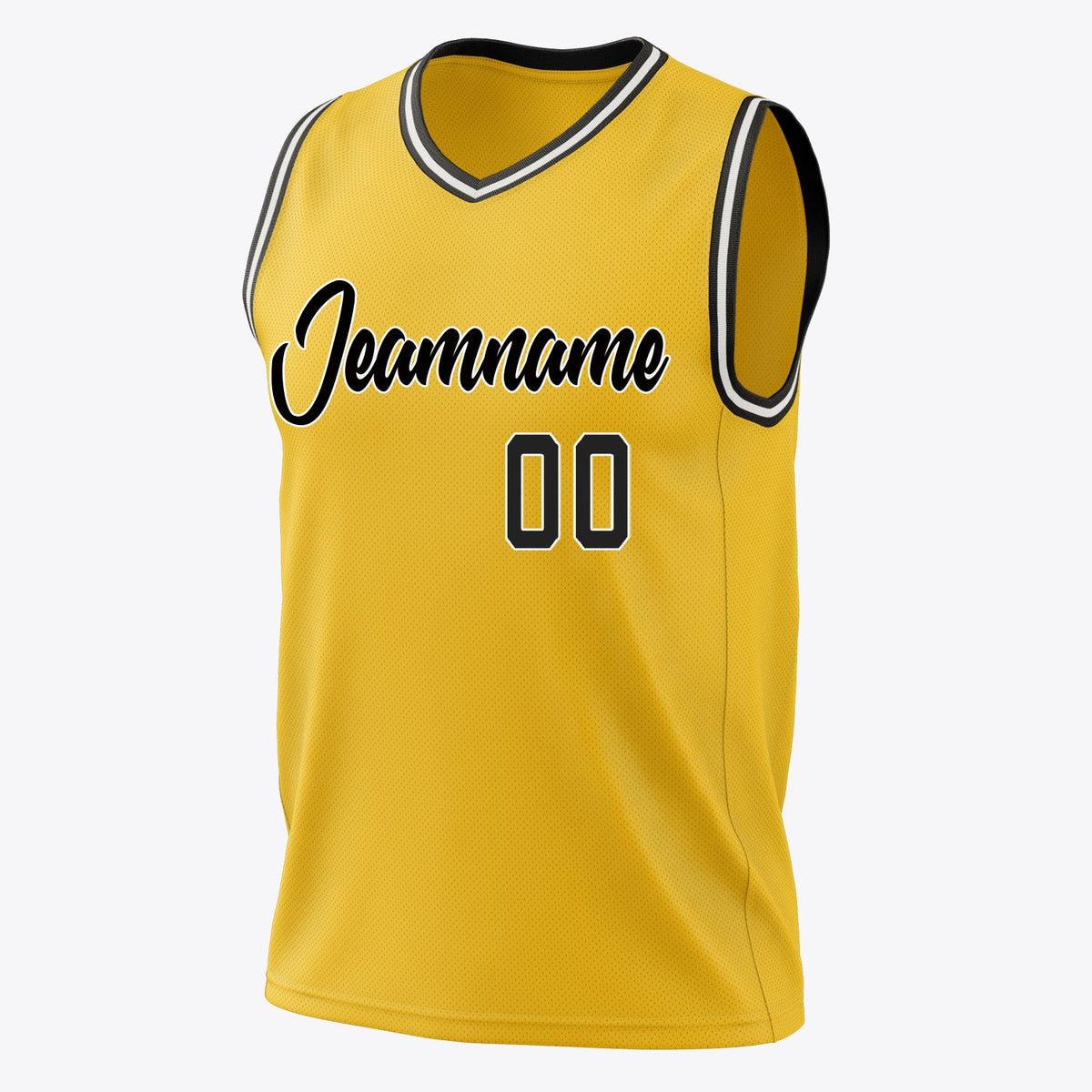 Custom Gold Black Solid Color Basketball Jersey