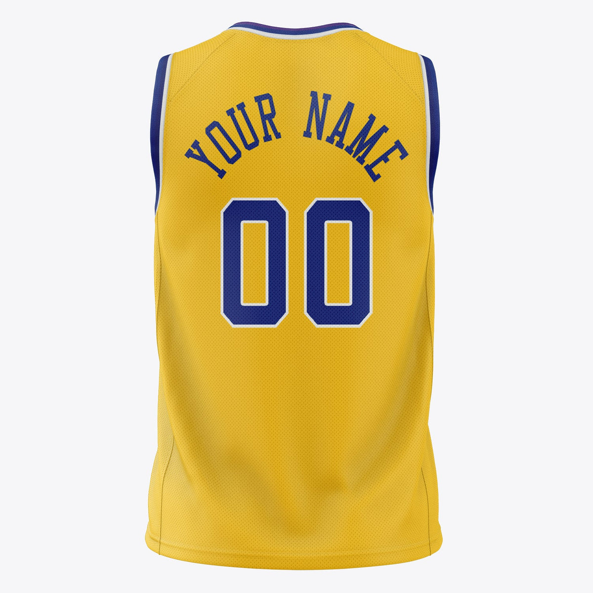 Custom Gold Royal Solid Color Basketball Jersey