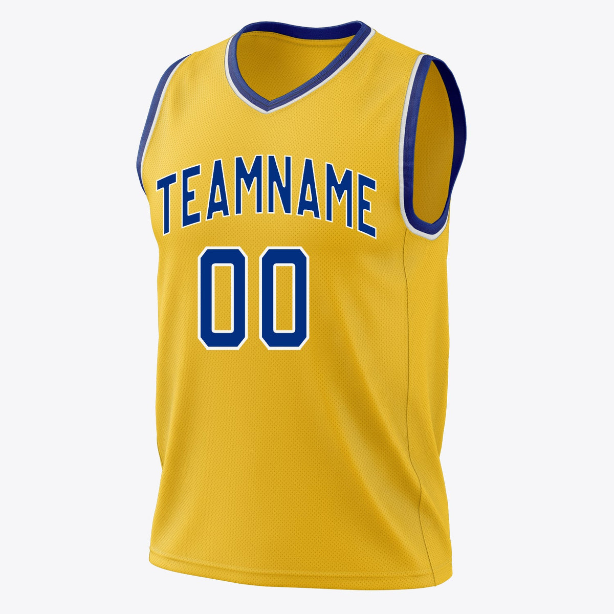 Custom Gold Royal Solid Color Basketball Jersey