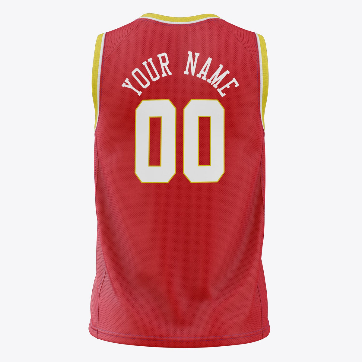 Custom Red White Solid Color Basketball Jersey