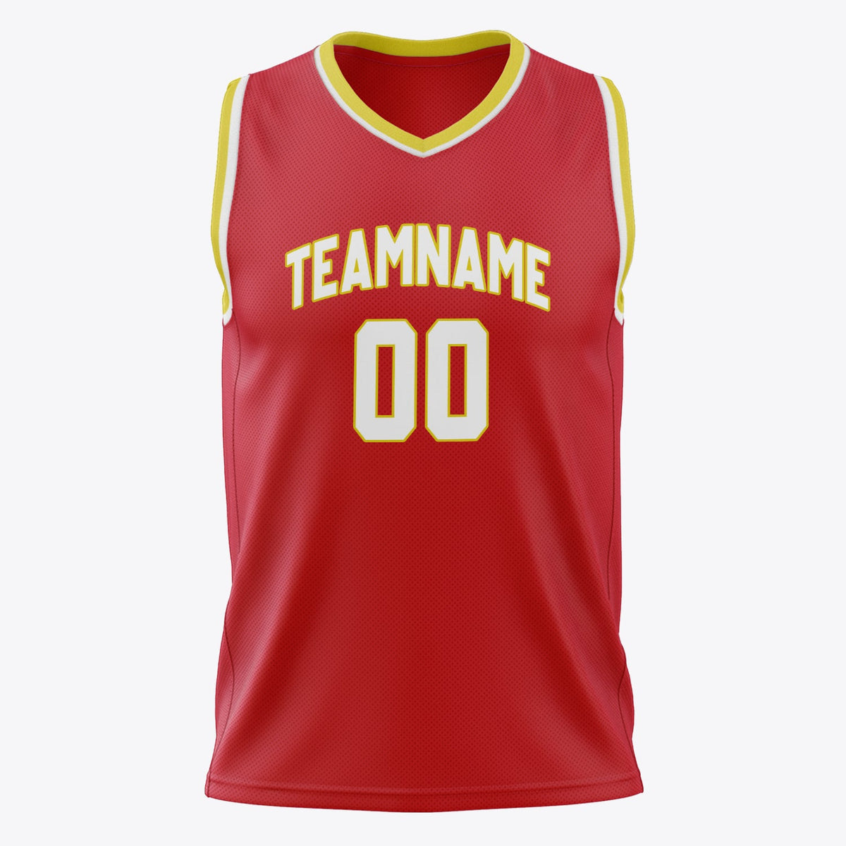 Custom Red White Solid Color Basketball Jersey