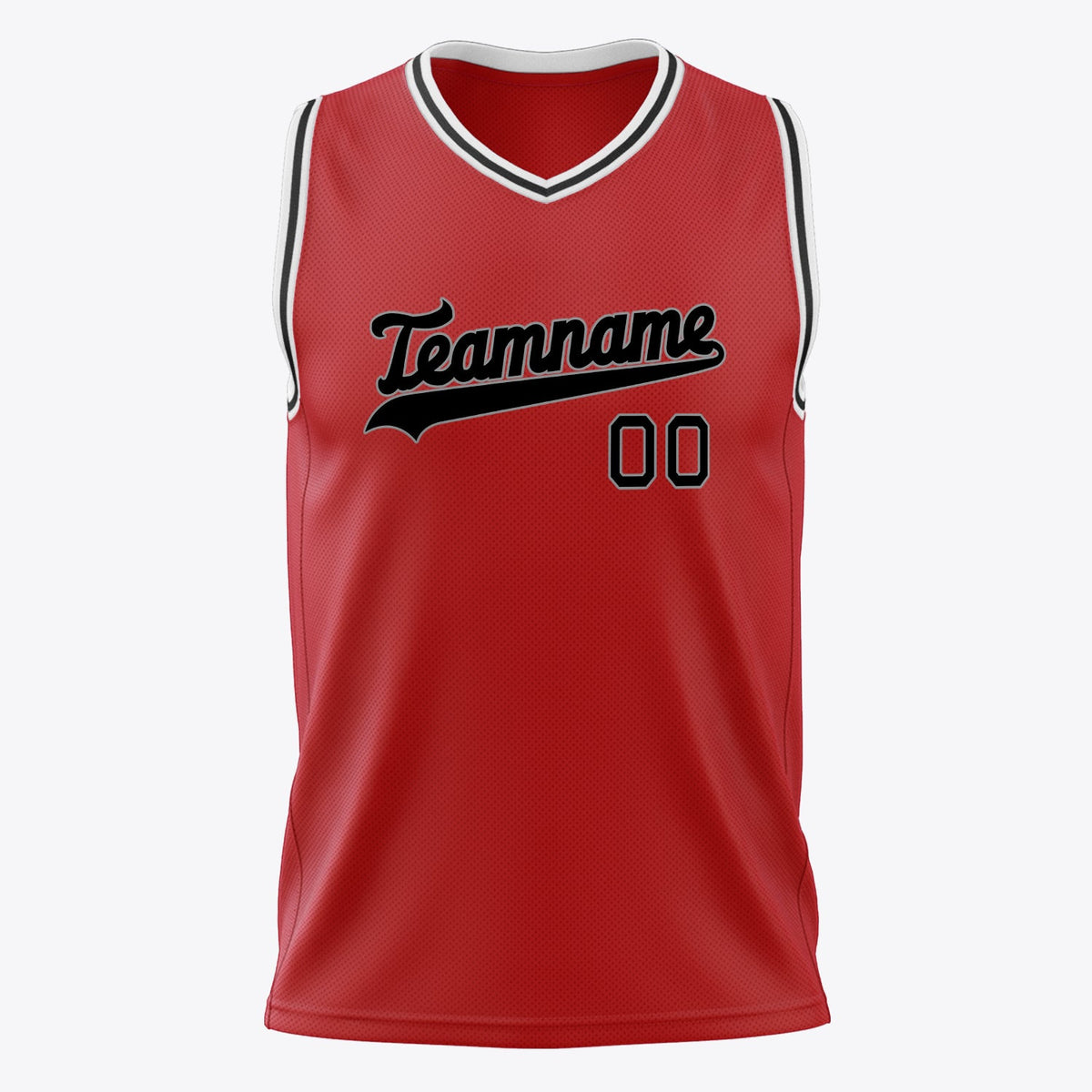 Custom Red Black Solid Color Basketball Jersey