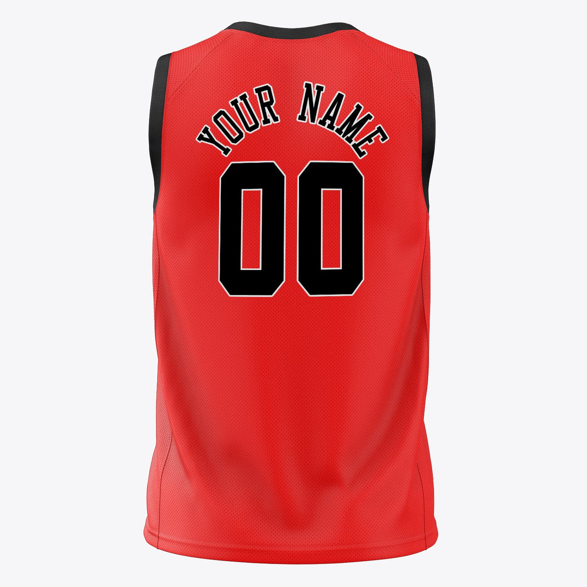 Custom Red Black Solid Color Basketball Jersey