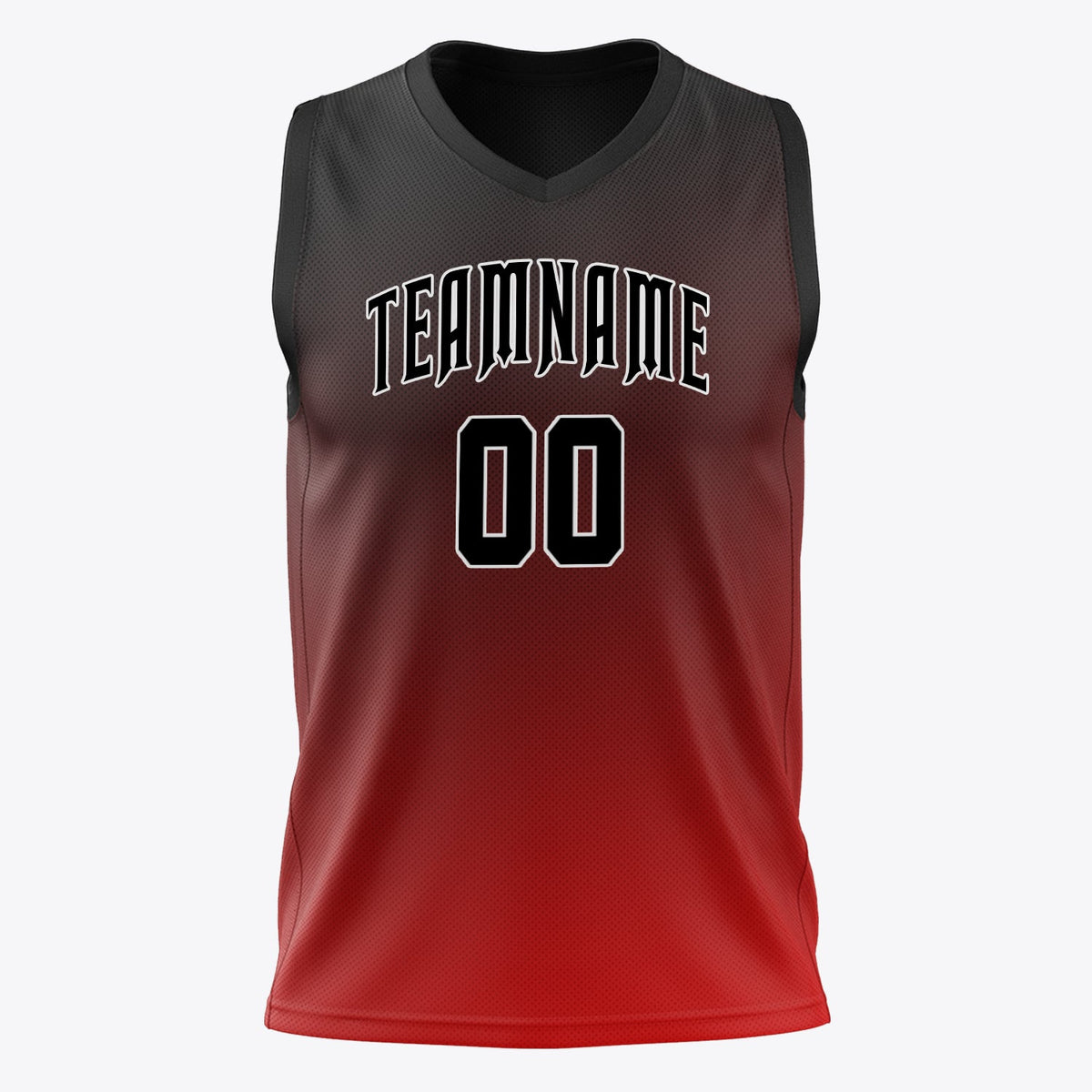 Custom Red Black Fade Basketball Jersey