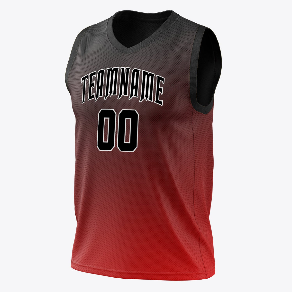 Custom Red Black Fade Basketball Jersey