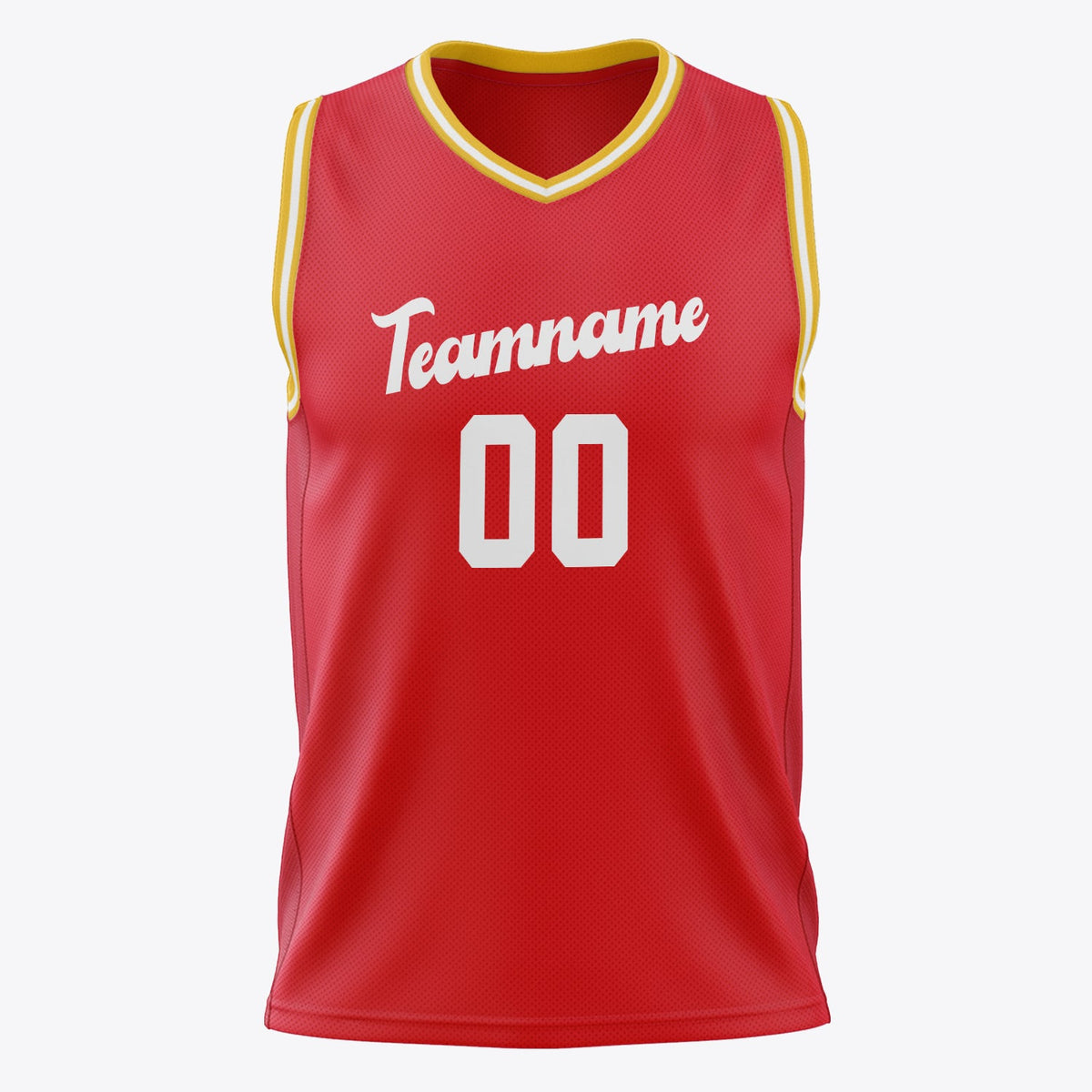 Custom Red White Solid Color Basketball Jersey