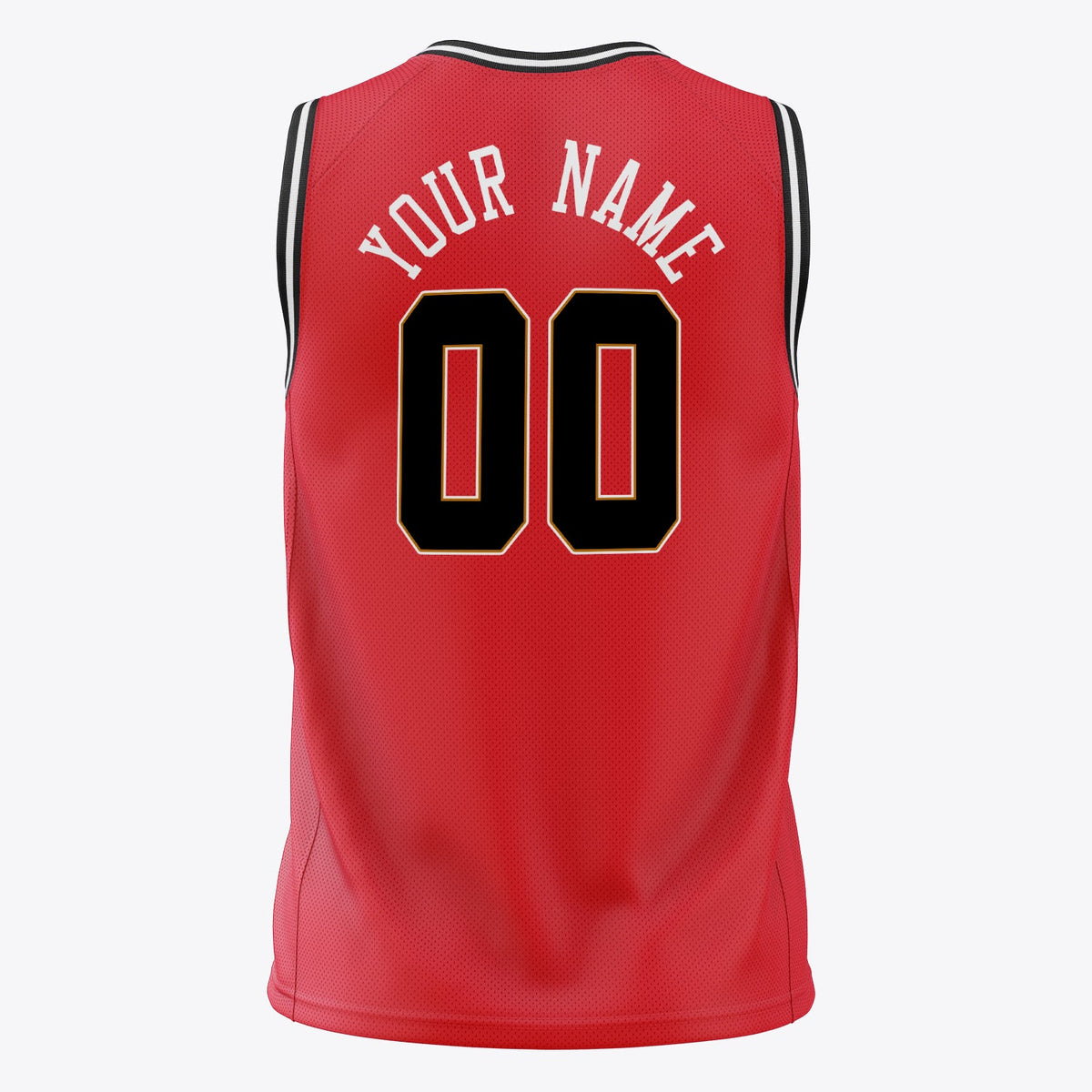 Custom Red Black Solid Color Basketball Jersey