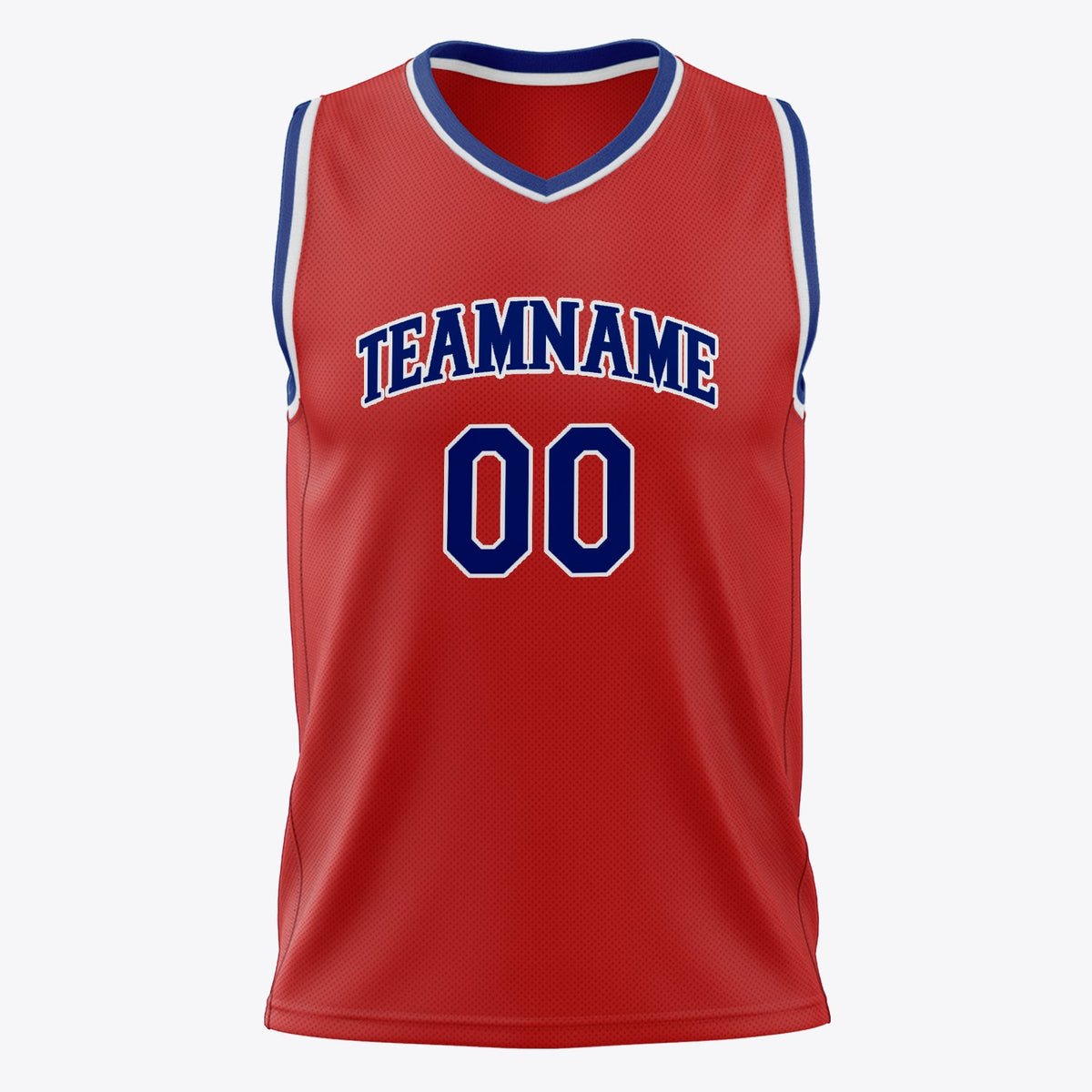 Custom Red Royal Solid Color Basketball Jersey