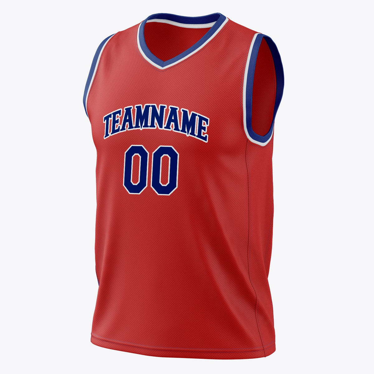 Custom Red Royal Solid Color Basketball Jersey