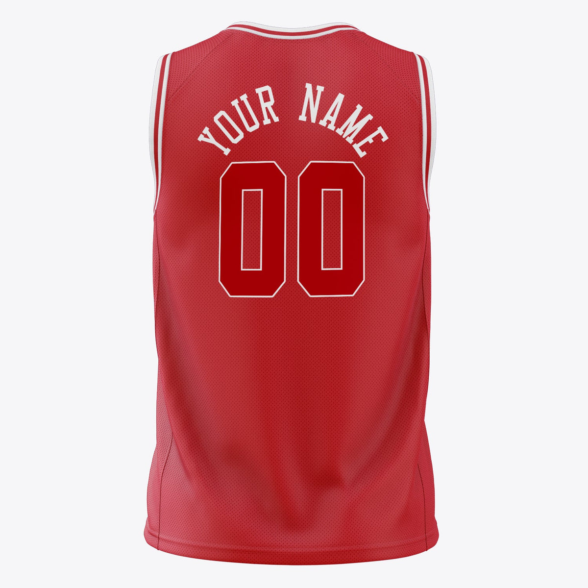 Custom Red White Solid Color Basketball Jersey