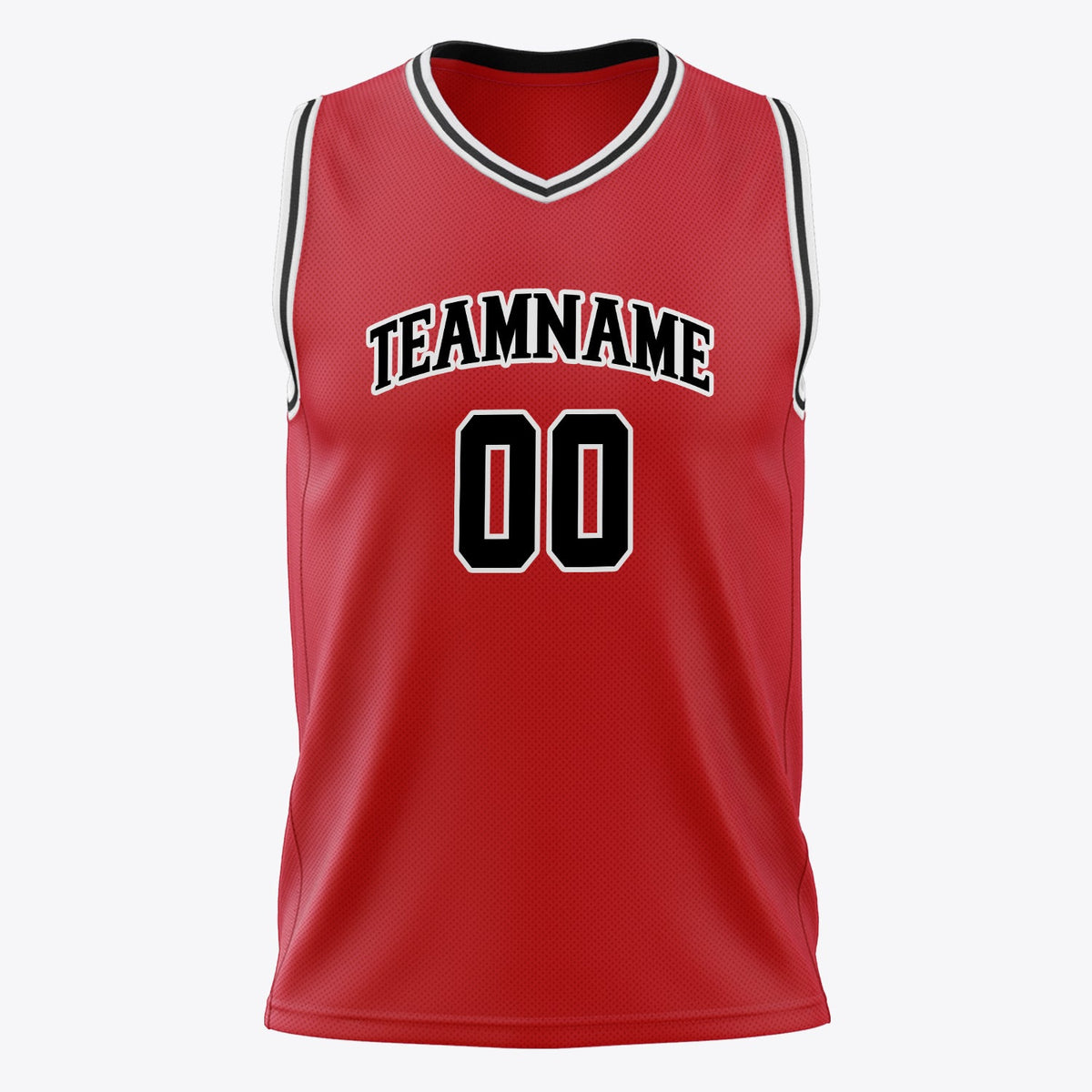 Custom Red Black Solid Color Basketball Jersey