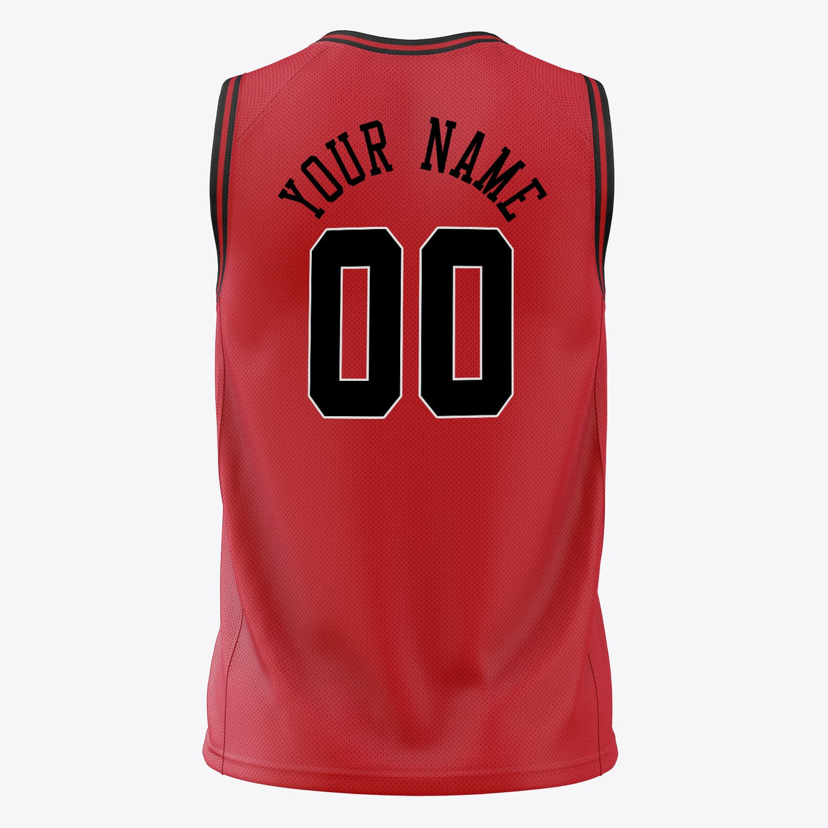 Custom Red Black Solid Color Basketball Jersey