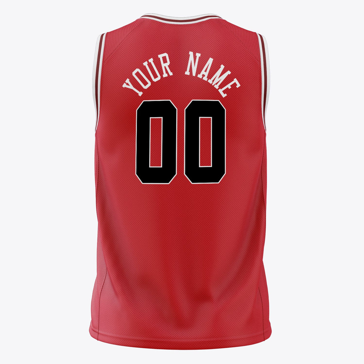 Custom Red Black Solid Color Basketball Jersey