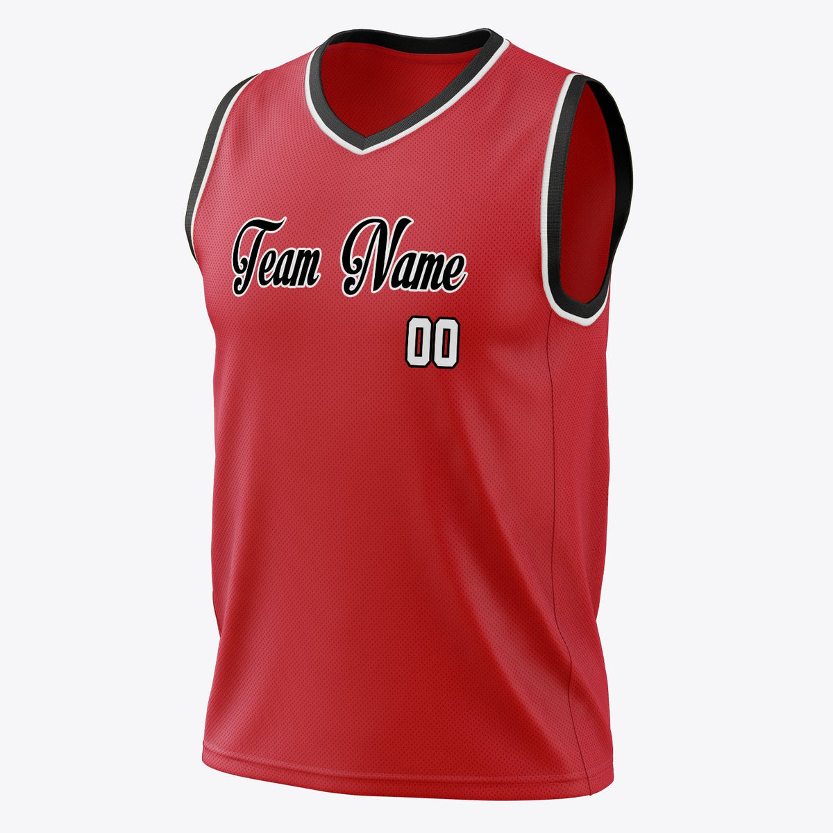 Custom Red White Solid Color Basketball Jersey