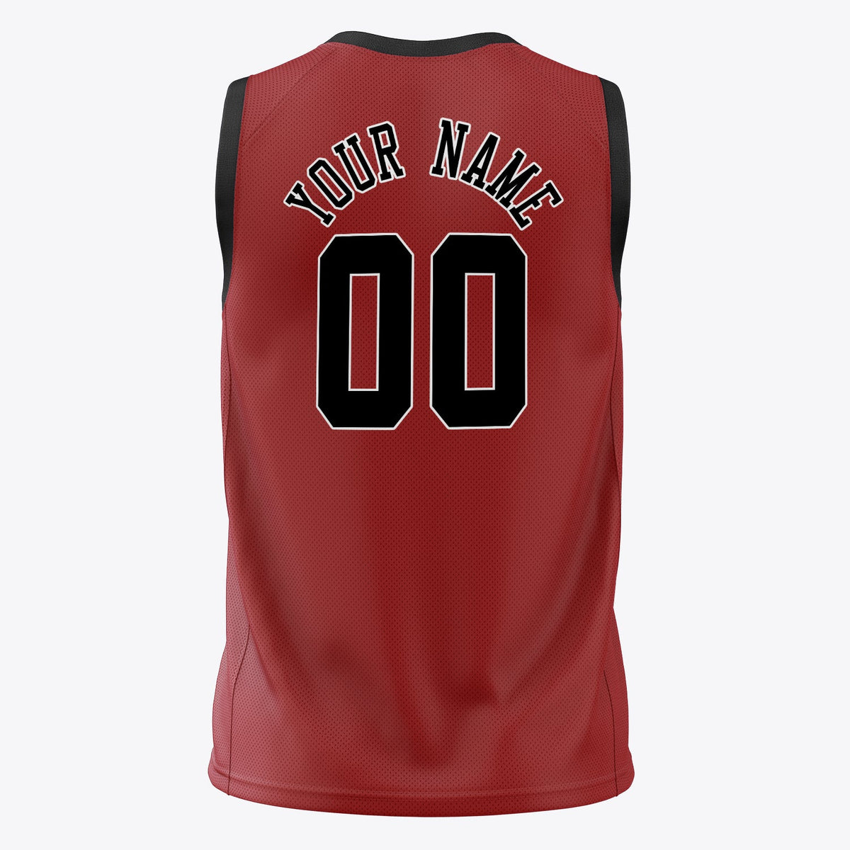 Custom Red Black Solid Color Basketball Jersey