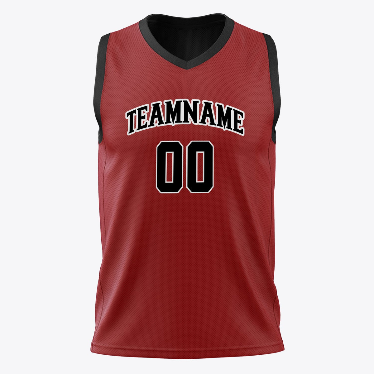 Custom Red Black Solid Color Basketball Jersey