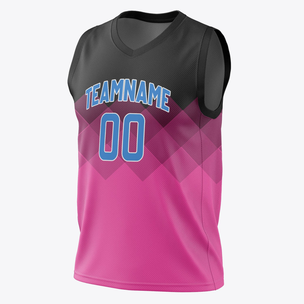 Custom Pink Black Fade Basketball Jersey