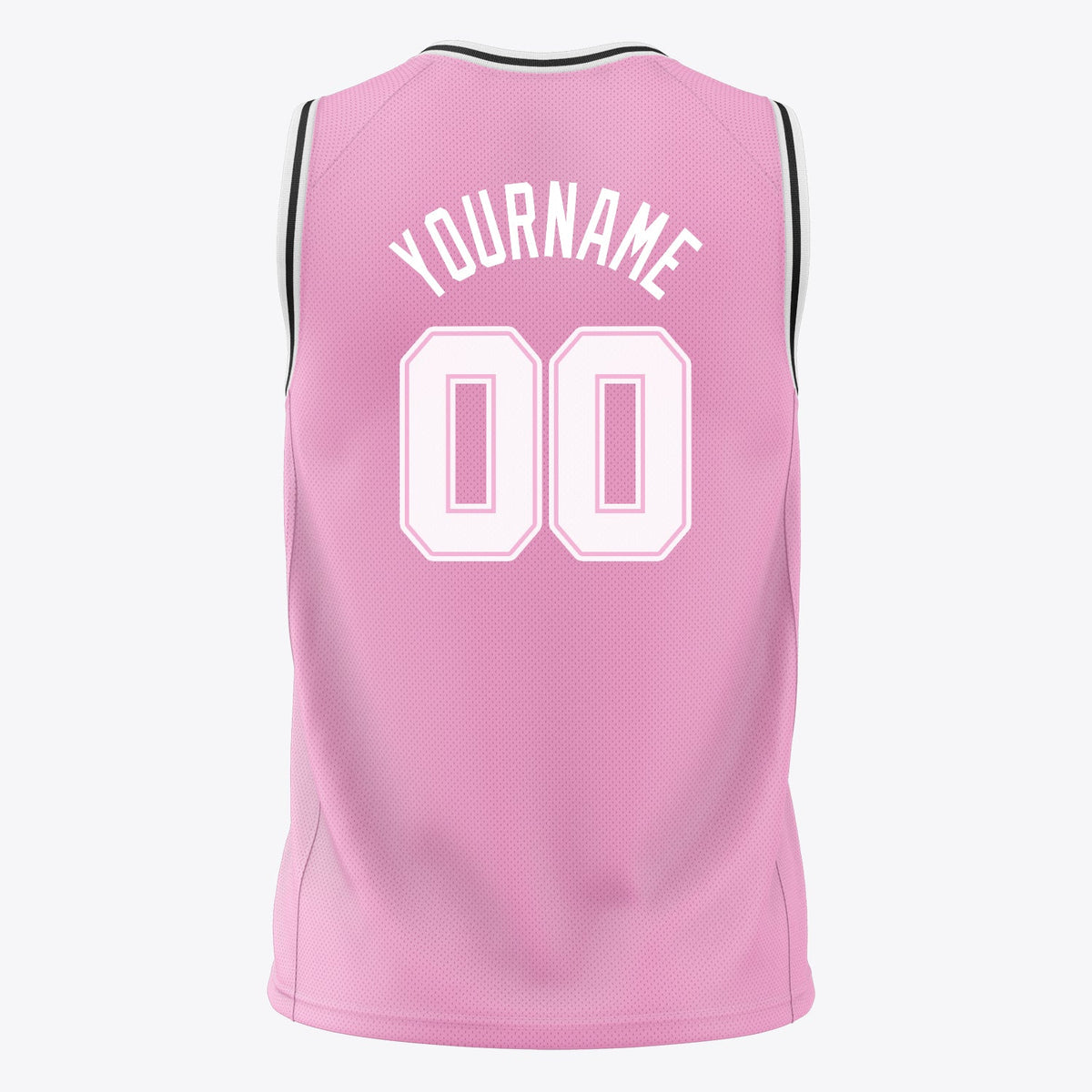 Custom Pink White Solid Color Basketball Jersey