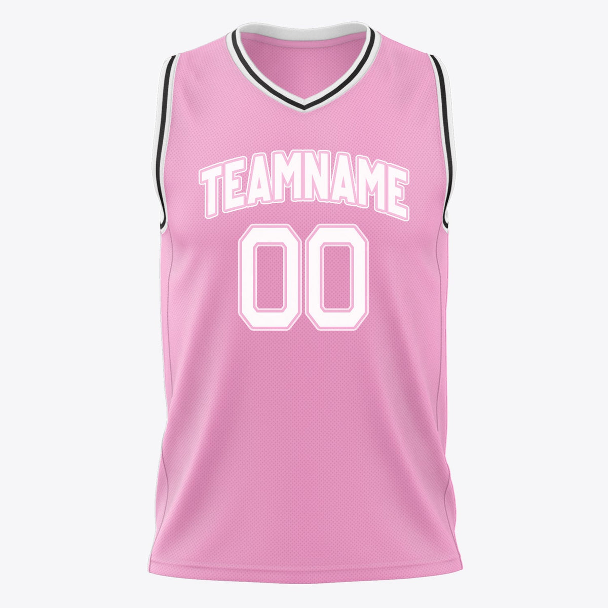 Custom Pink White Solid Color Basketball Jersey