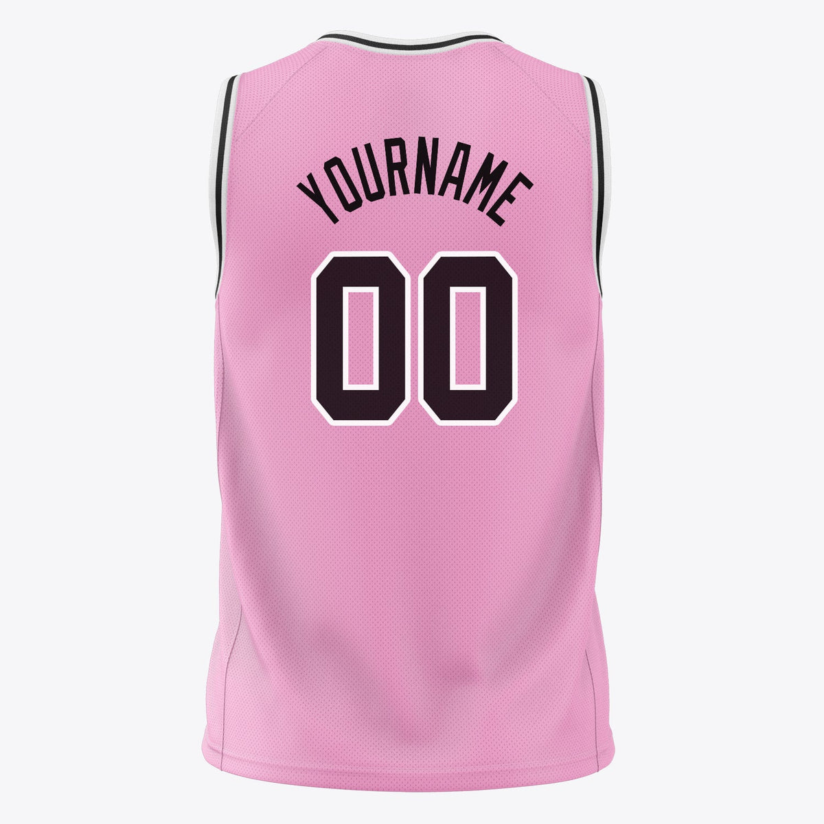 Custom Pink Black Solid Color Basketball Jersey