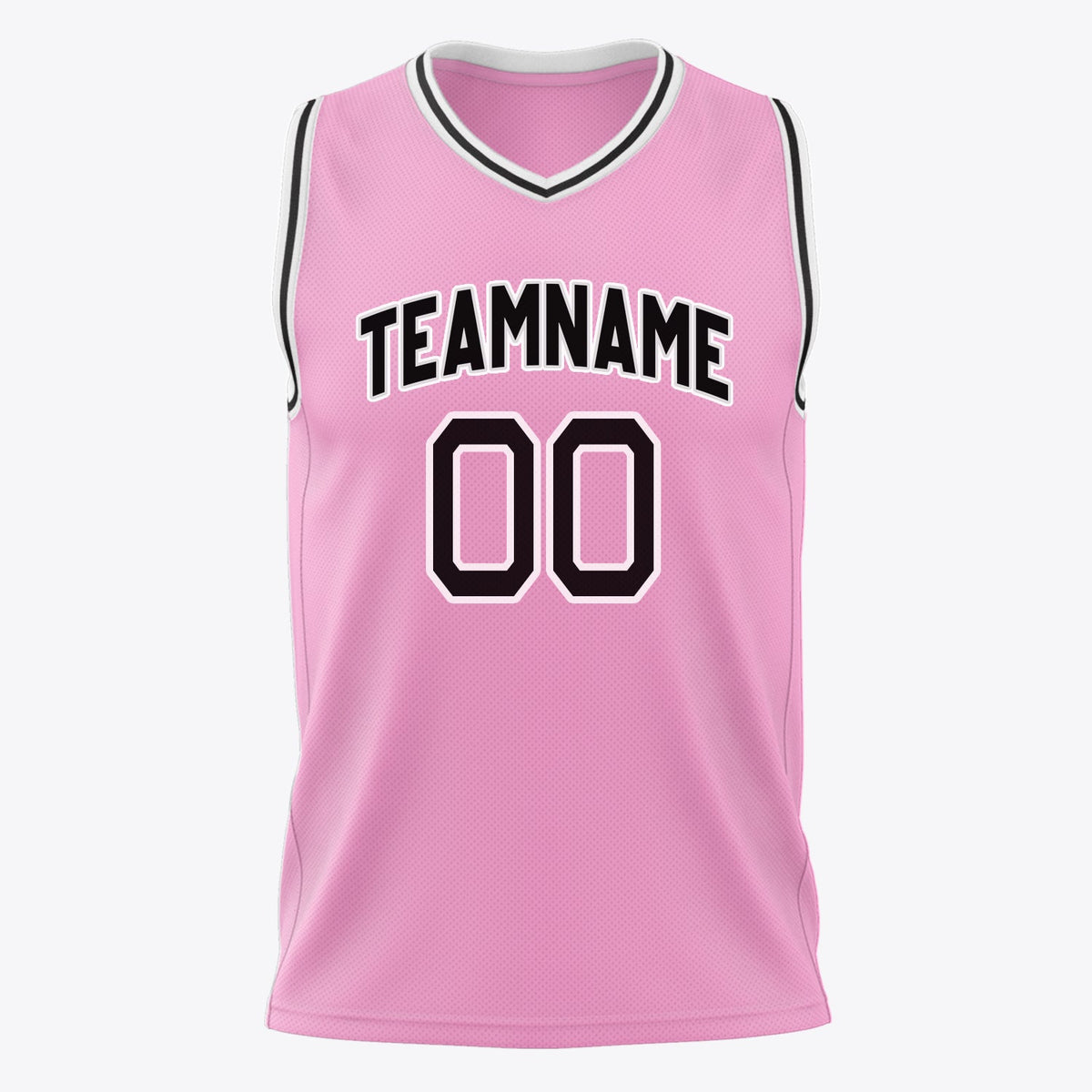 Custom Pink Black Solid Color Basketball Jersey