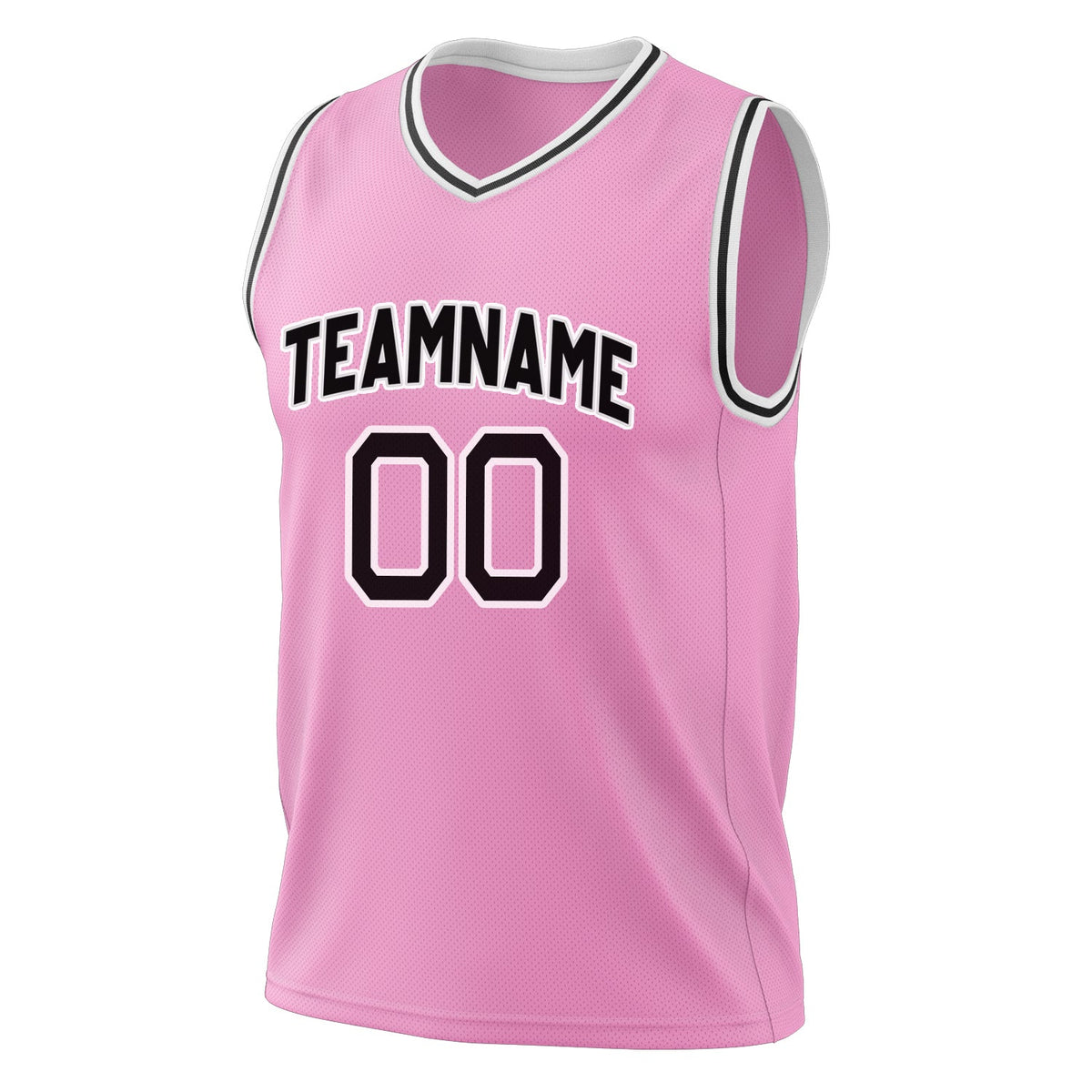 Custom Pink Black Solid Color Basketball Jersey