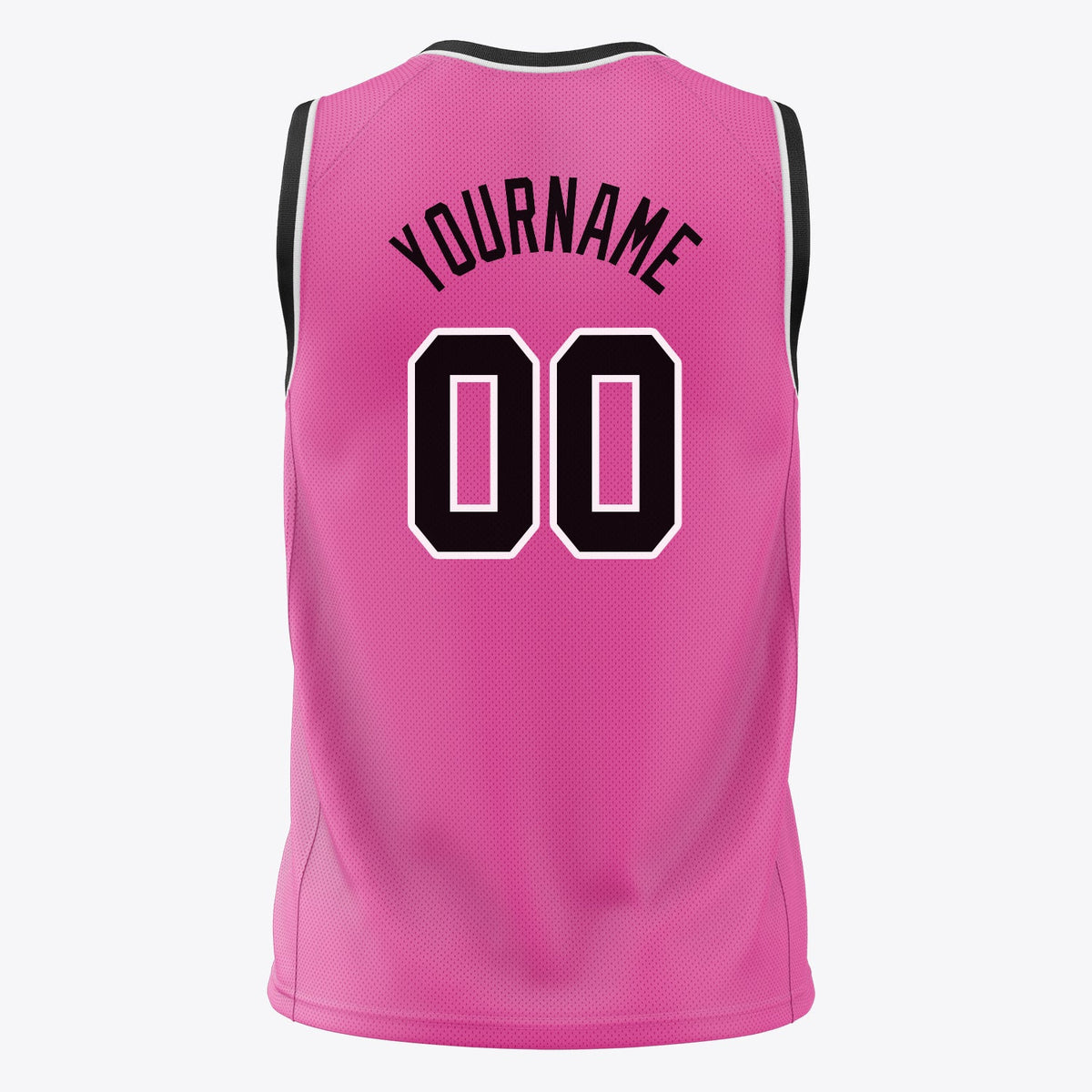 Custom Pink Black Solid Color Basketball Jersey