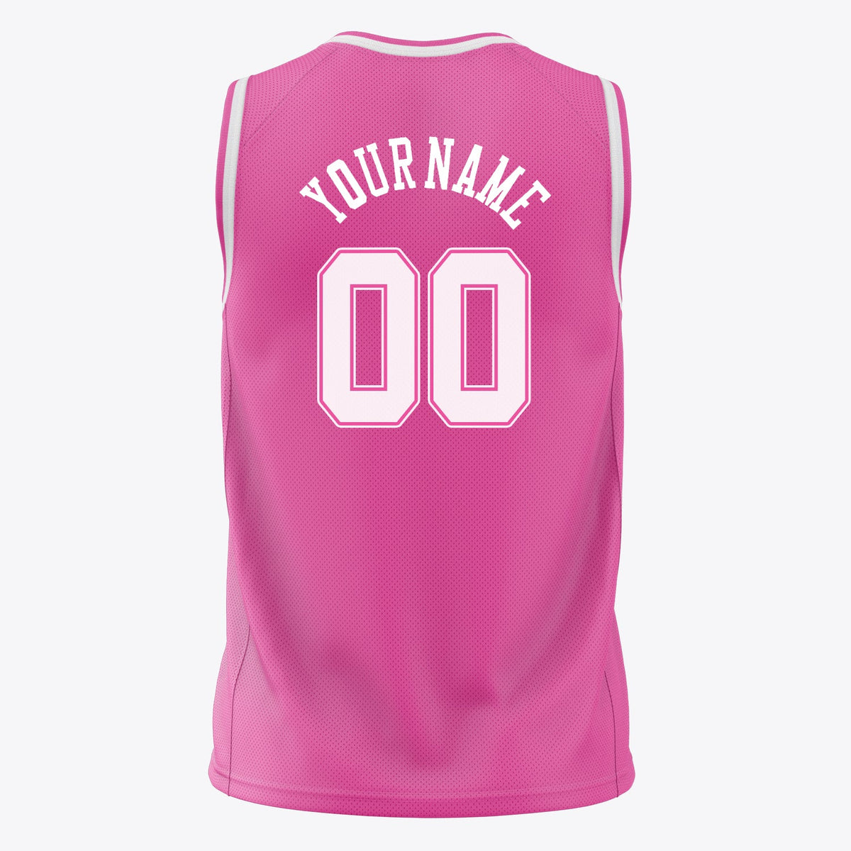 Custom Pink White Solid Color Basketball Jersey