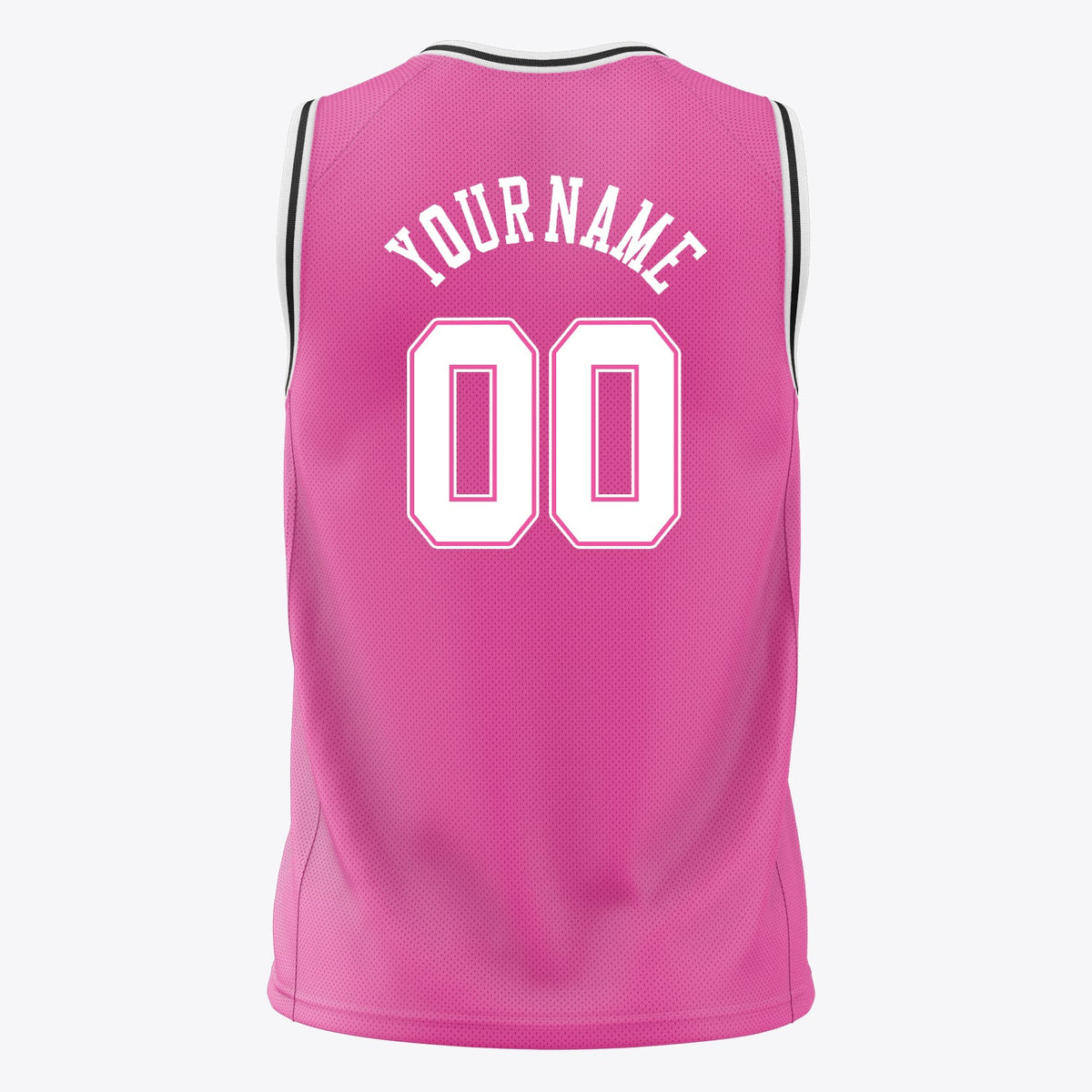 Custom Pink White Solid Color Basketball Jersey