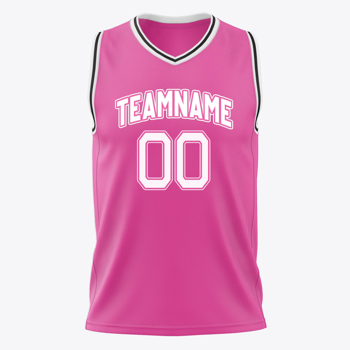 Custom Pink White Solid Color Basketball Jersey