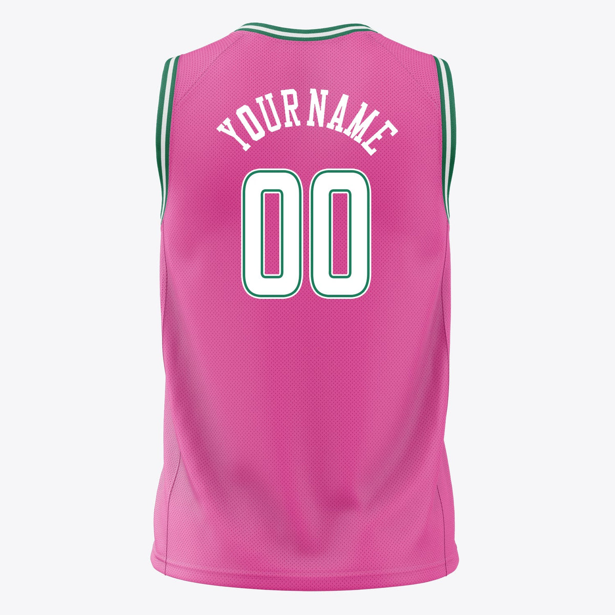 Custom Pink White Solid Color Basketball Jersey