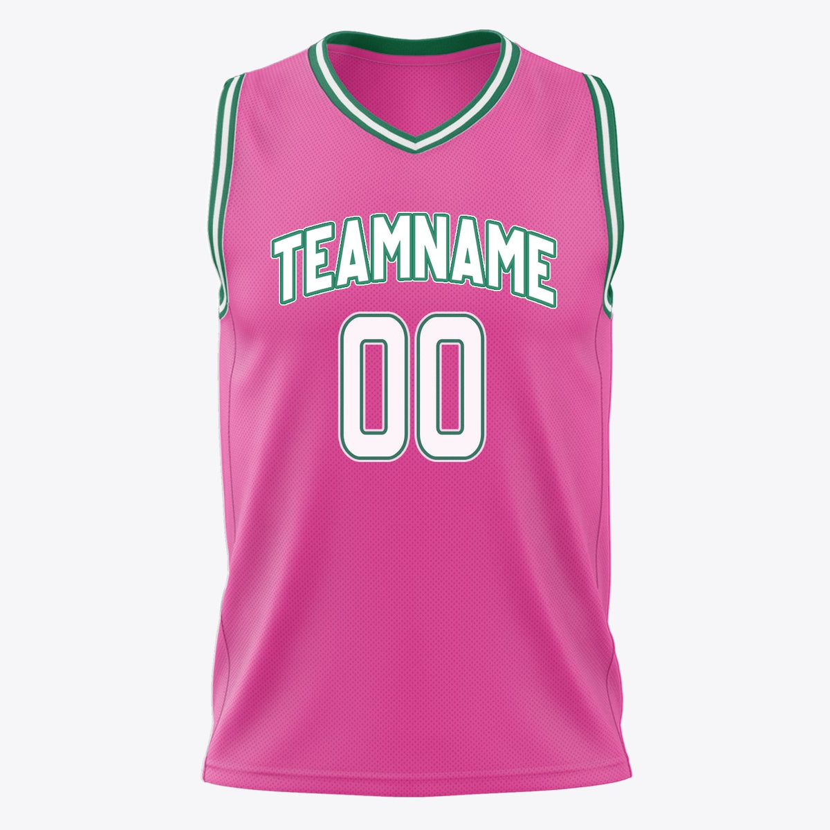 Custom Pink White Solid Color Basketball Jersey